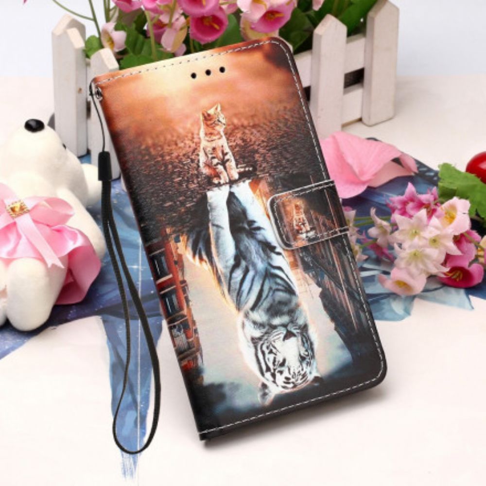 Flip Case Für Xiaomi Redmi 9A Mit Kordel Träumereien Von Ernest The Thong Cat