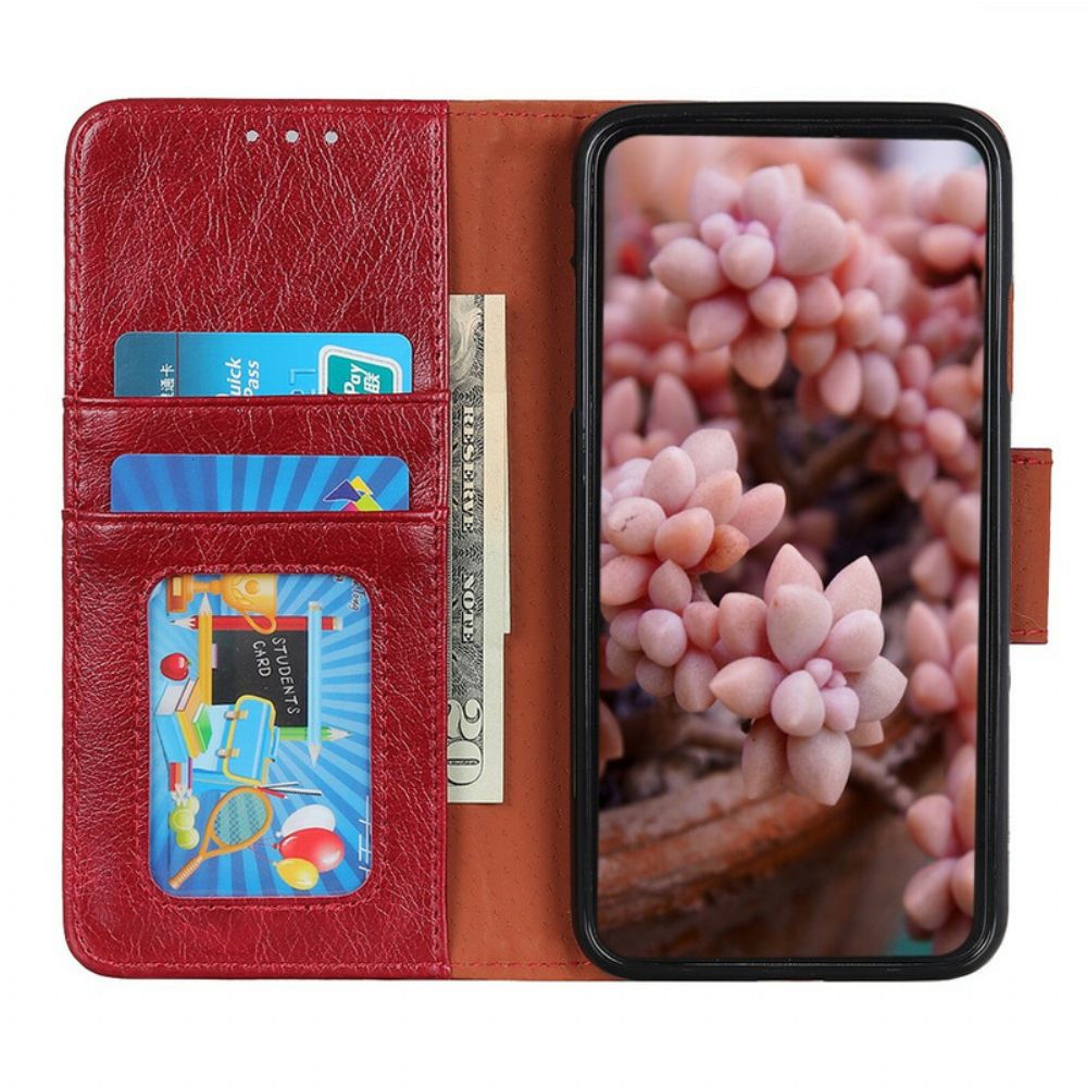 Flip Case Für Xiaomi Redmi 9A Spaltnappaleder