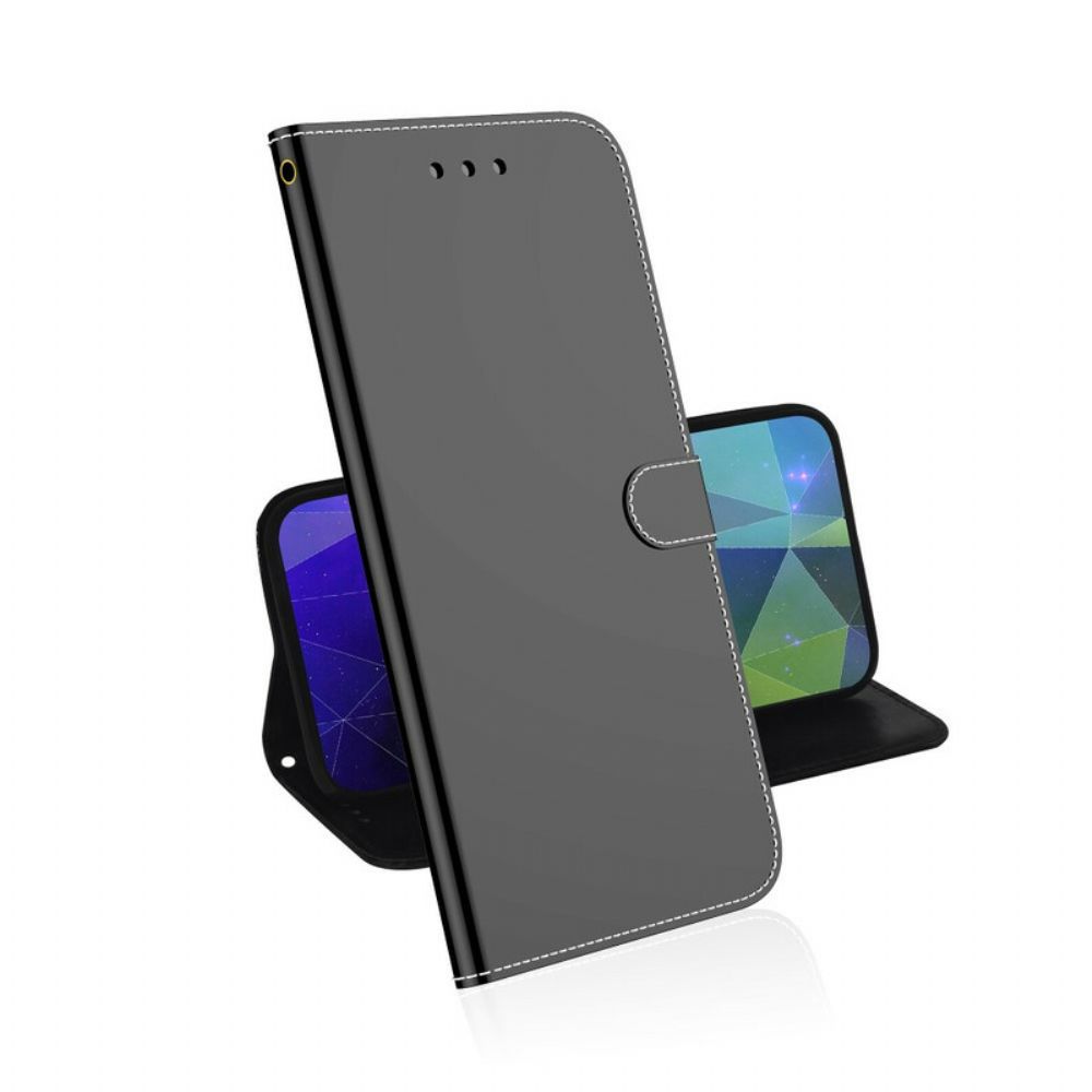 Flip Case Für Xiaomi Redmi 9A Spiegelabdeckung Aus Kunstleder