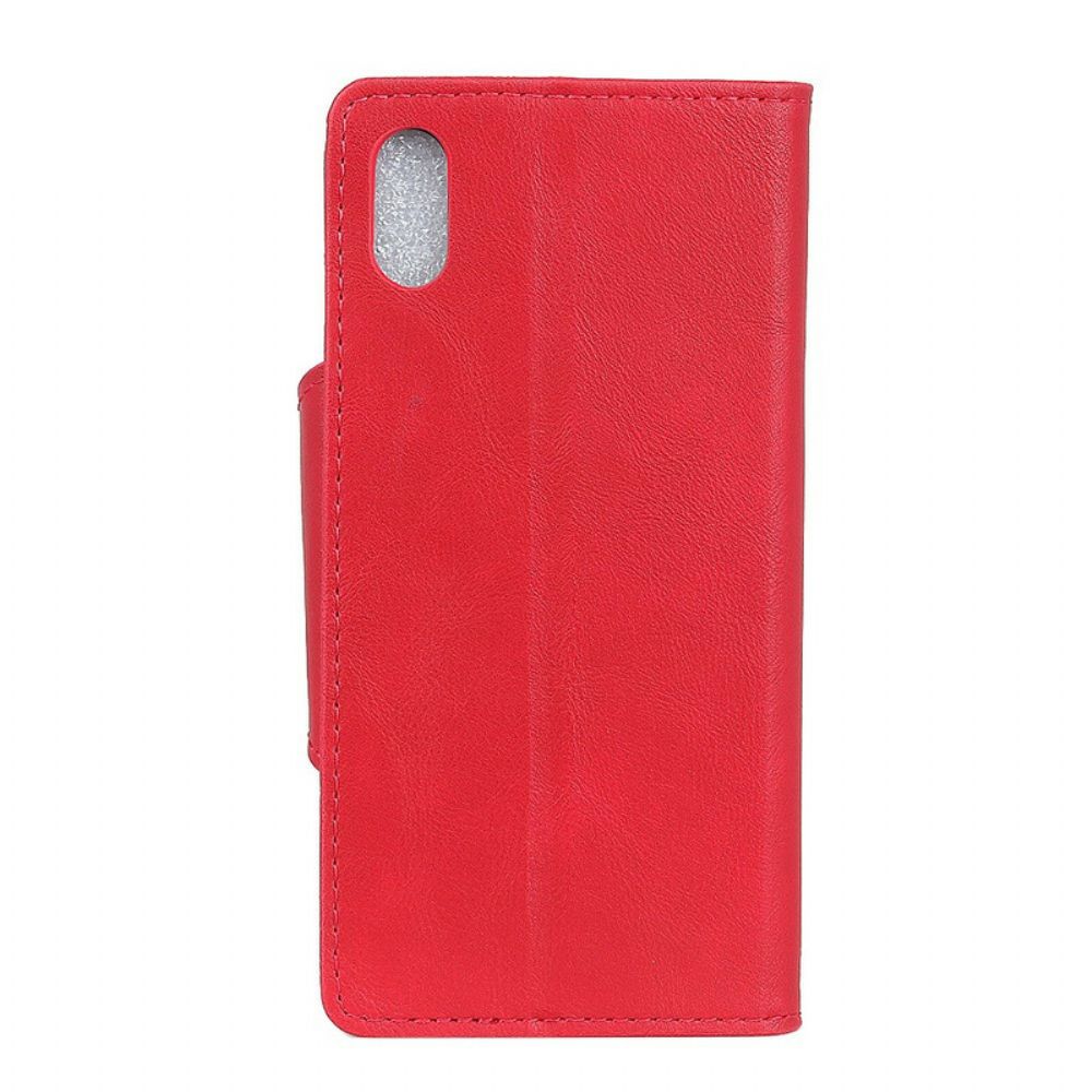 Flip Case Für Xiaomi Redmi 9A Vintage Kunstleder Und Knopf