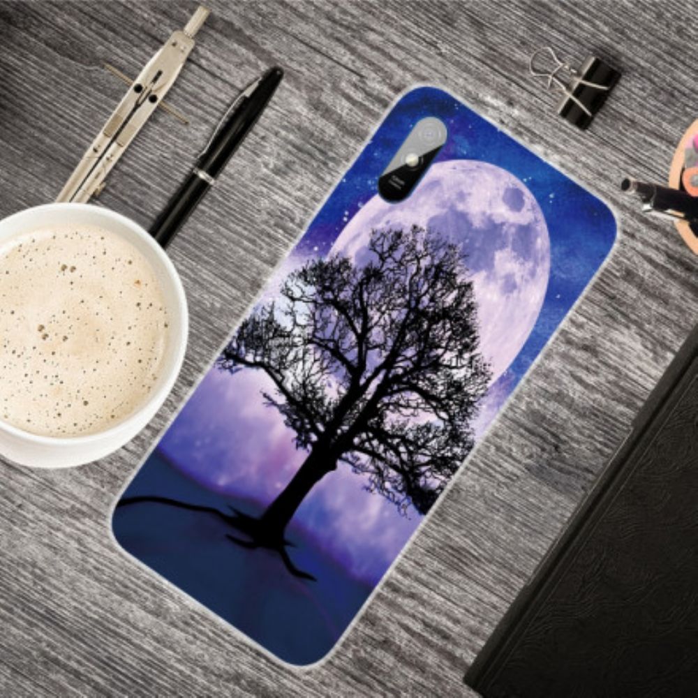 Handyhülle Für Xiaomi Redmi 9A Baum Und Mond