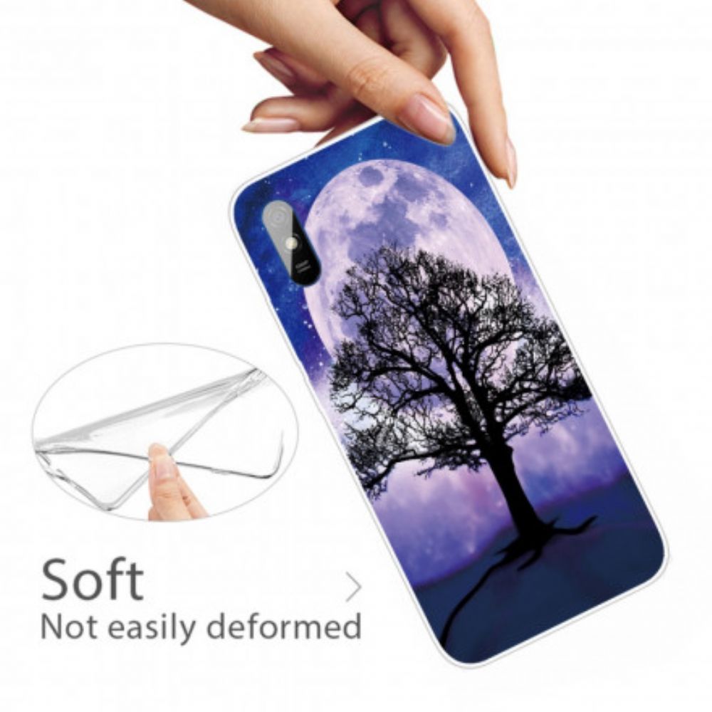 Handyhülle Für Xiaomi Redmi 9A Baum Und Mond