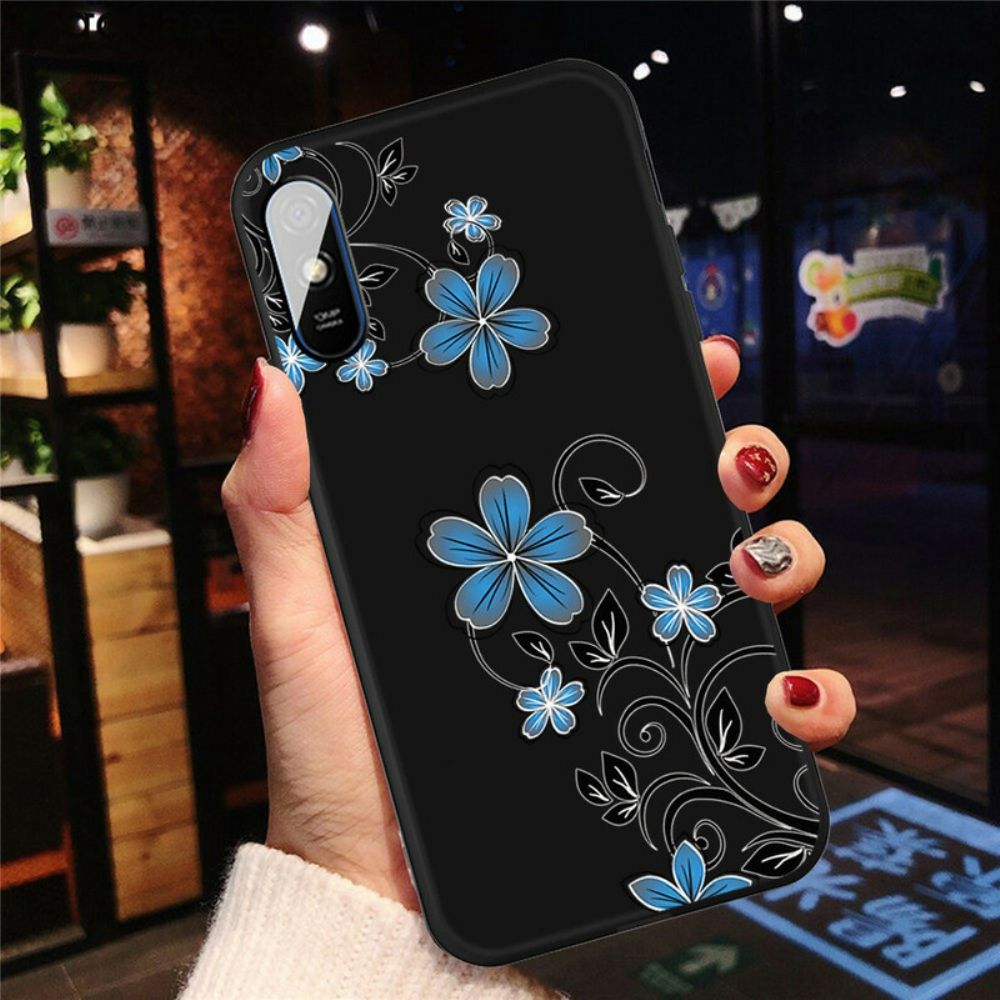 Handyhülle Für Xiaomi Redmi 9A Blaue Blumen