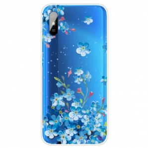 Handyhülle Für Xiaomi Redmi 9A Blauer Blumenstrauß