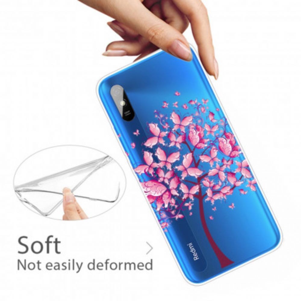 Handyhülle Für Xiaomi Redmi 9A Rosa Baumkrone