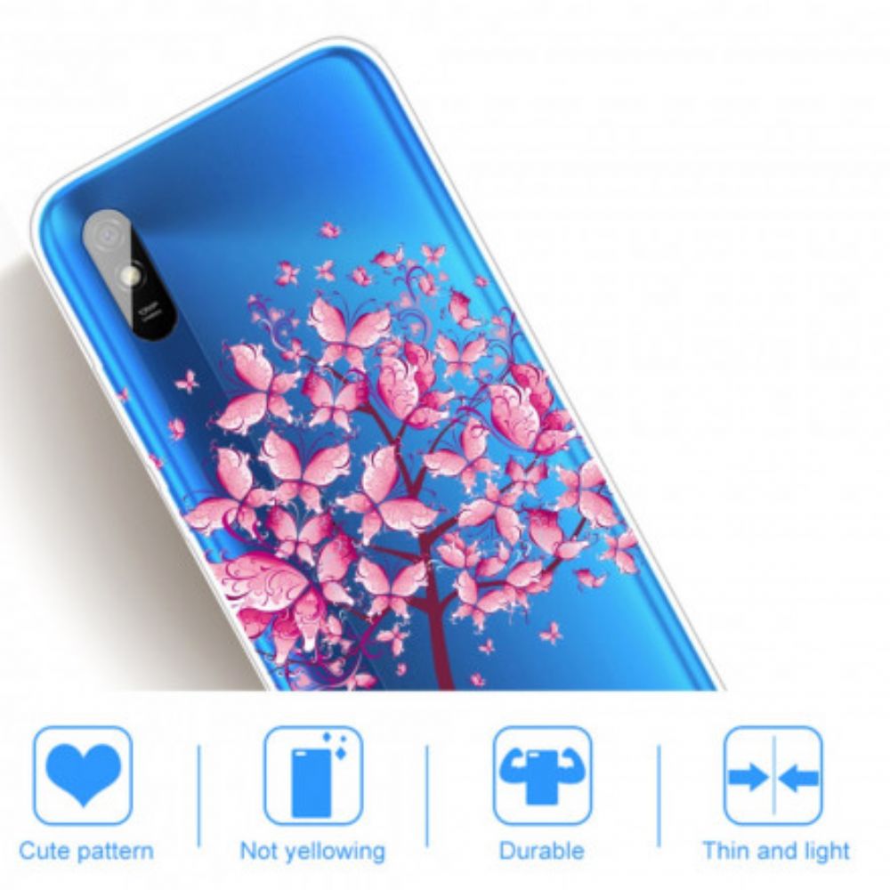 Handyhülle Für Xiaomi Redmi 9A Rosa Baumkrone