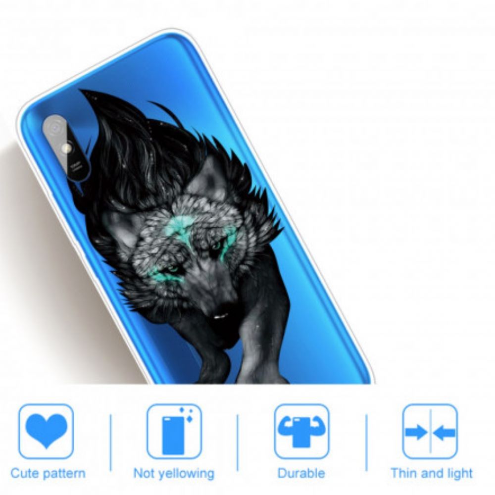 Hülle Für Xiaomi Redmi 9A Erhabener Wolf