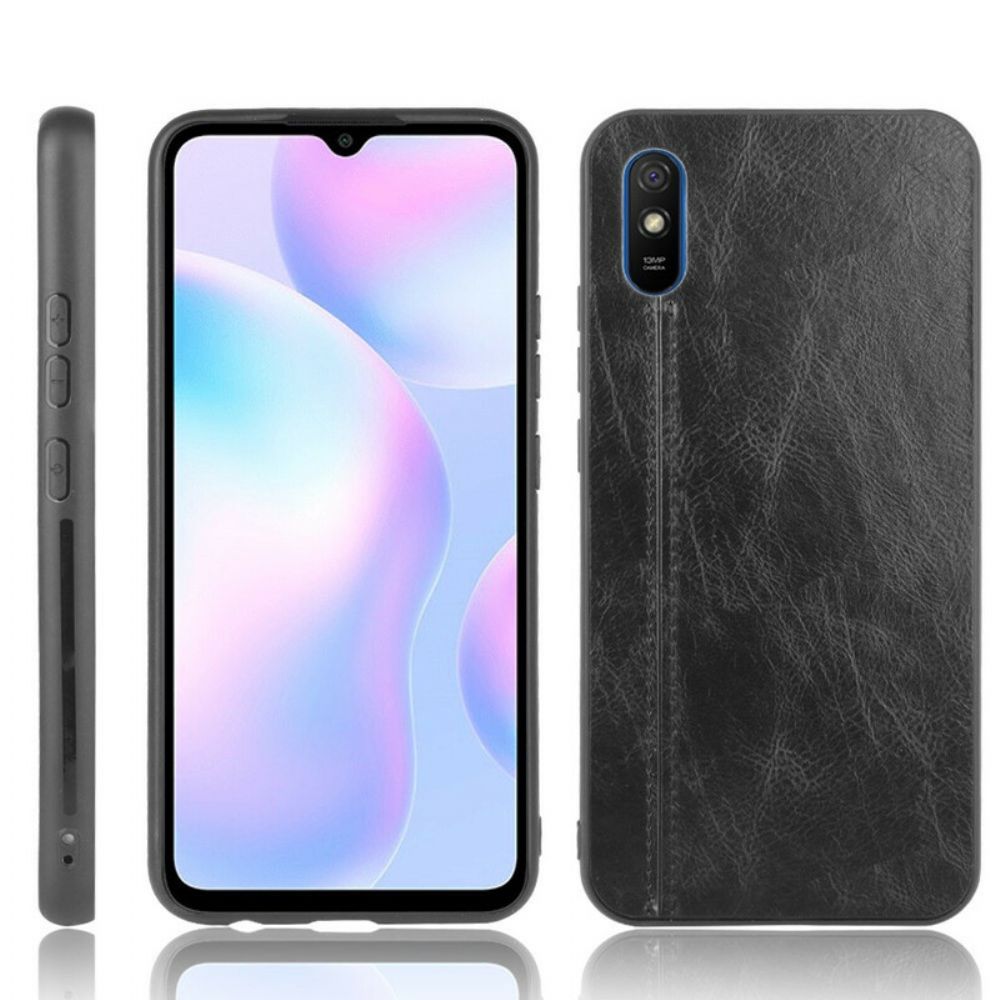 Hülle Für Xiaomi Redmi 9A Nähte Lederoptik