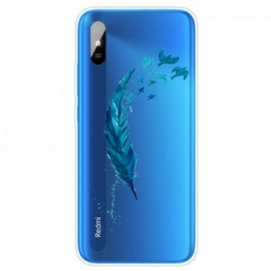 Hülle Für Xiaomi Redmi 9A Schöne Blaue Feder