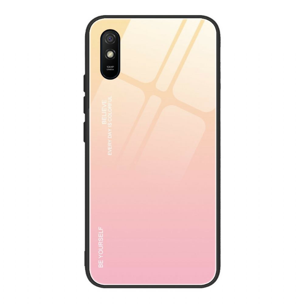 Hülle Für Xiaomi Redmi 9A Sei Du Selbst Gehärtetes Glas