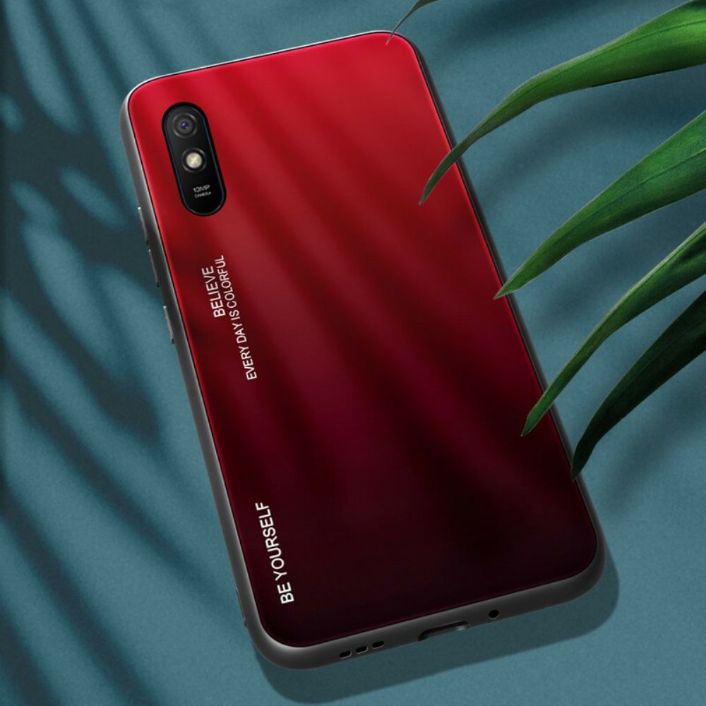 Hülle Für Xiaomi Redmi 9A Sei Du Selbst Gehärtetes Glas