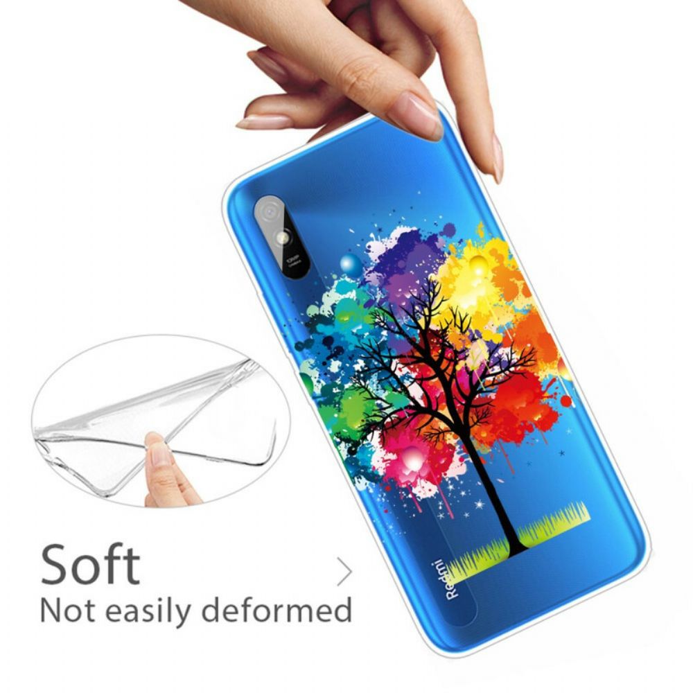 Hülle Für Xiaomi Redmi 9A Transparenter Aquarellbaum