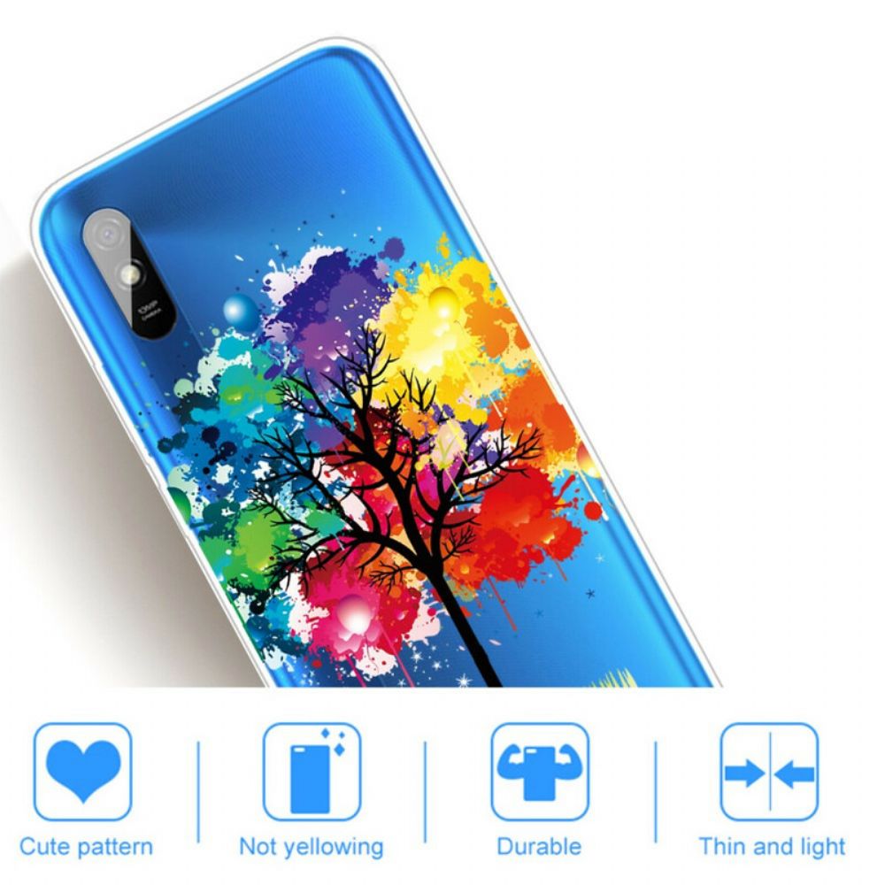 Hülle Für Xiaomi Redmi 9A Transparenter Aquarellbaum