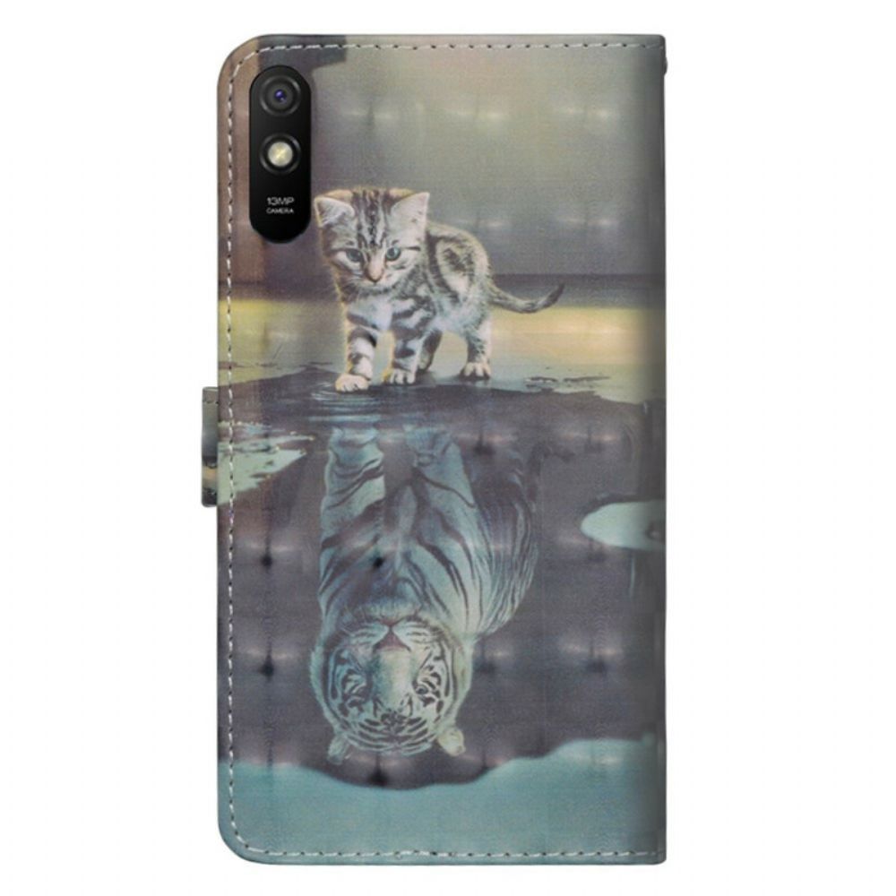 Lederhüllen Für Xiaomi Redmi 9A Ernst Der Tiger