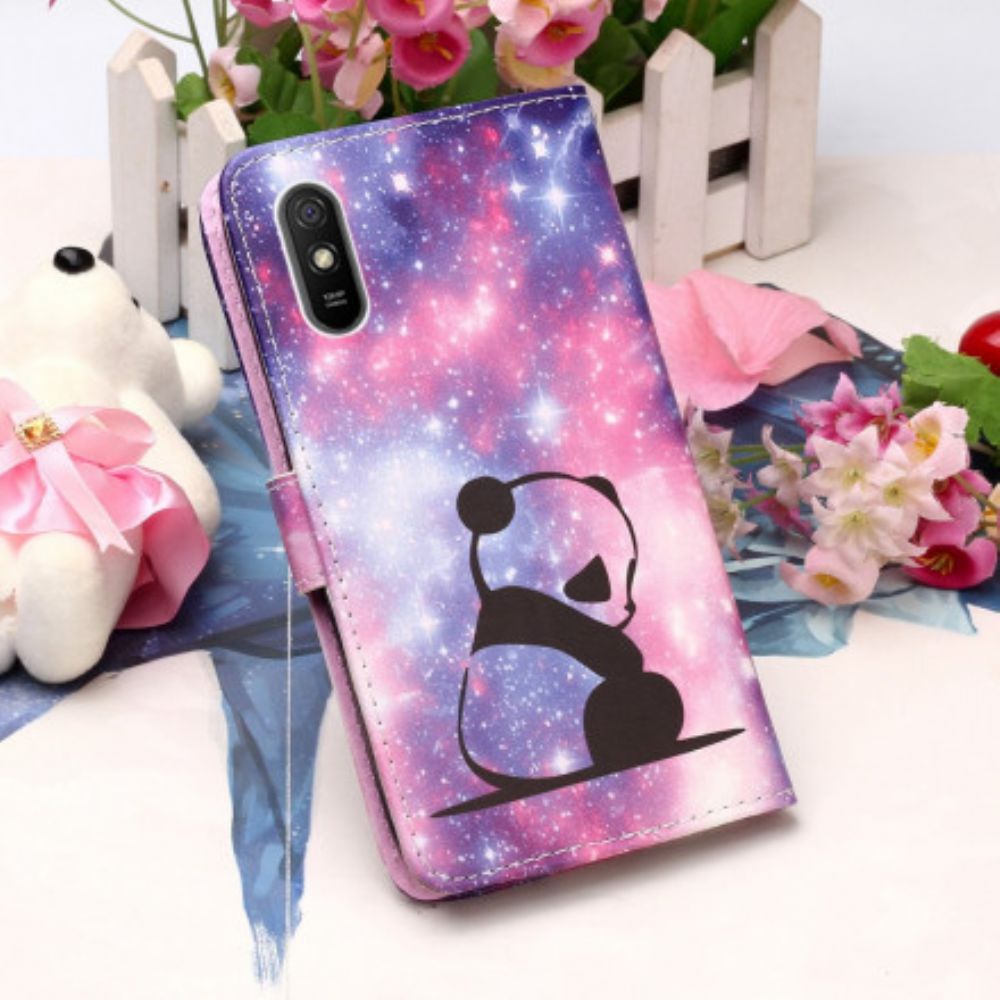 Lederhüllen Für Xiaomi Redmi 9A Mit Kordel Tanga-panda-sinnen