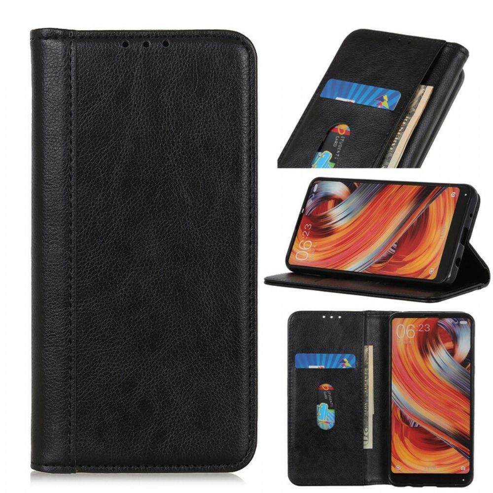 Schutzhülle Für Xiaomi Redmi 9A Flip Case Ausführung In Litschispaltleder