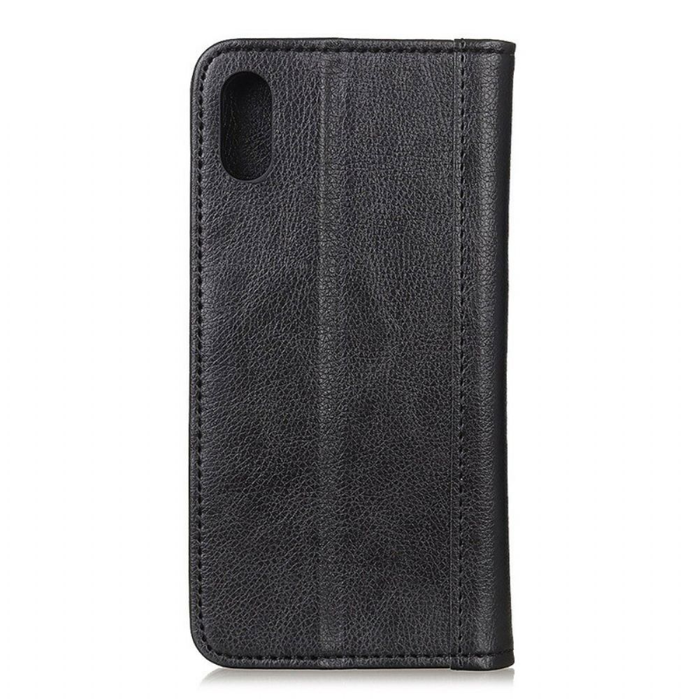 Schutzhülle Für Xiaomi Redmi 9A Flip Case Ausführung In Litschispaltleder