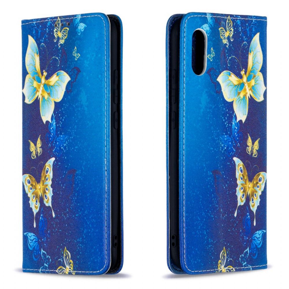 Schutzhülle Für Xiaomi Redmi 9A Flip Case Blaue Schmetterlinge