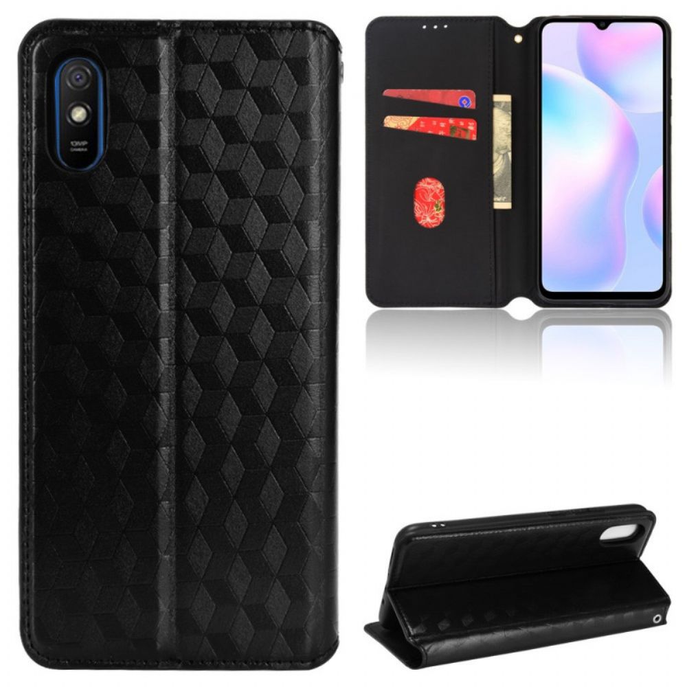 Schutzhülle Für Xiaomi Redmi 9A Flip Case Diamant-leder-effekt