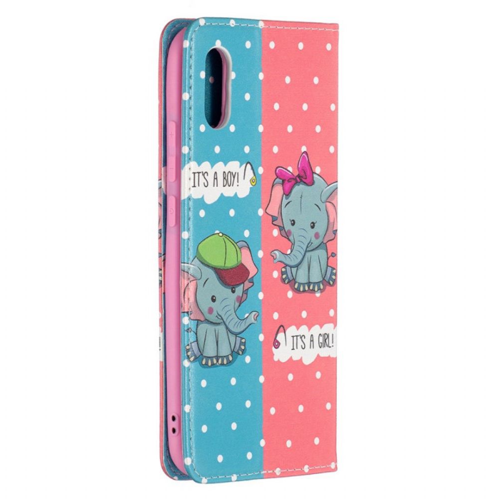 Schutzhülle Für Xiaomi Redmi 9A Flip Case Elefantenbabys