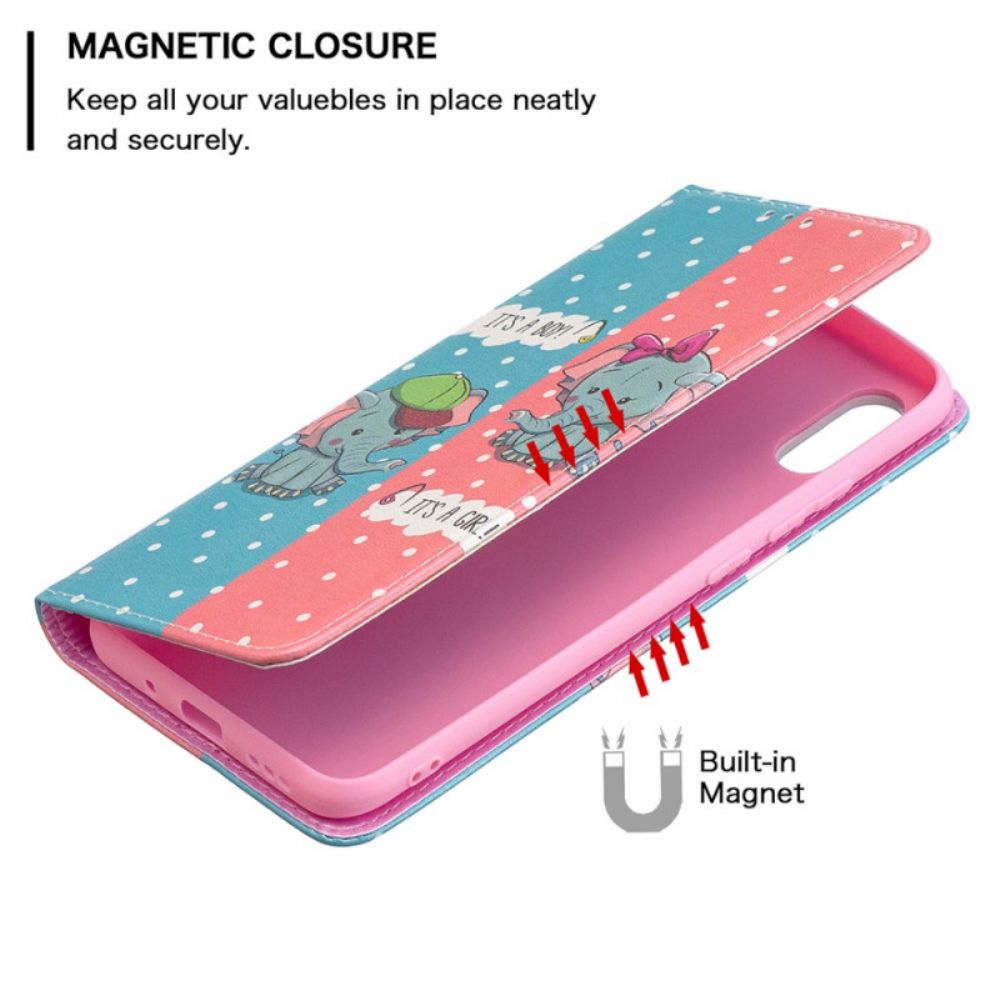 Schutzhülle Für Xiaomi Redmi 9A Flip Case Elefantenbabys