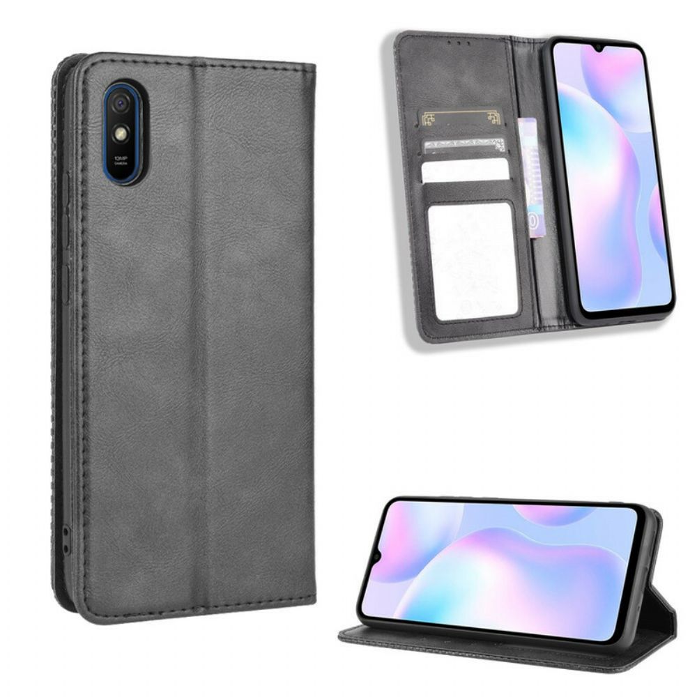 Schutzhülle Für Xiaomi Redmi 9A Flip Case Stilisierter Vintage-ledereffekt