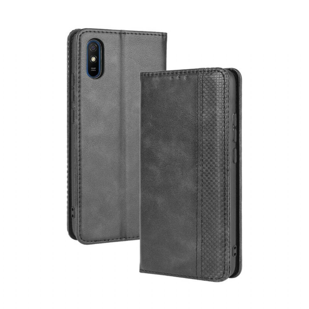 Schutzhülle Für Xiaomi Redmi 9A Flip Case Stilisierter Vintage-ledereffekt