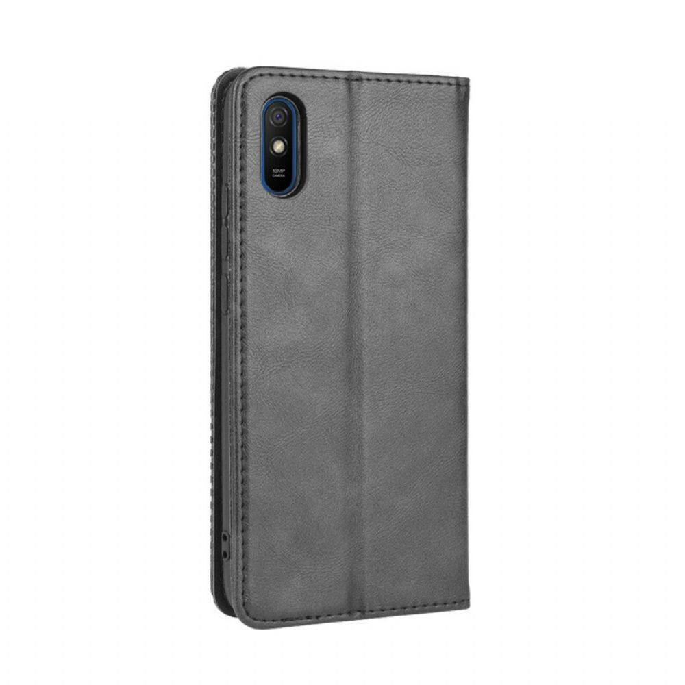 Schutzhülle Für Xiaomi Redmi 9A Flip Case Stilisierter Vintage-ledereffekt