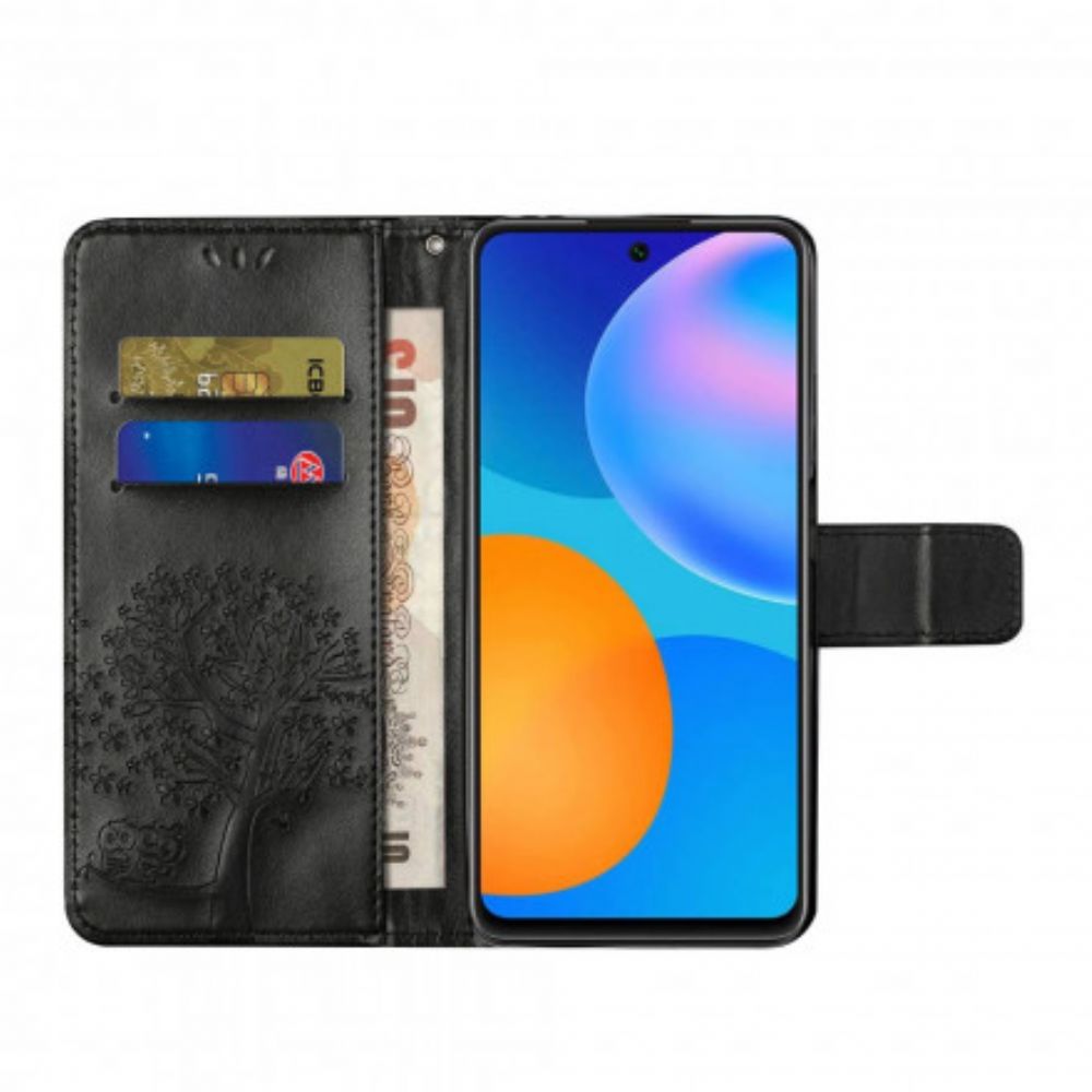 Flip Case Für Xiaomi Redmi Note 10 Pro Mit Kordel Baum Und Riemcheneulen