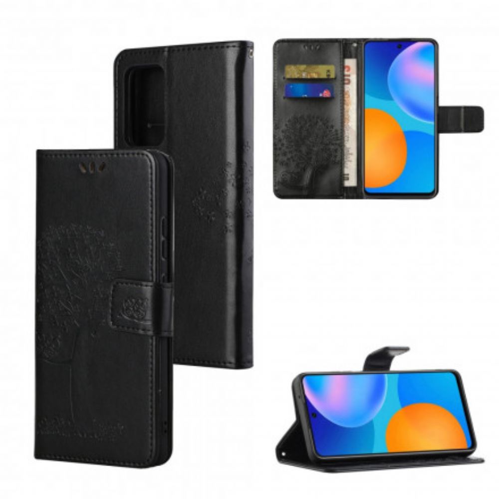 Flip Case Für Xiaomi Redmi Note 10 Pro Mit Kordel Baum Und Riemcheneulen