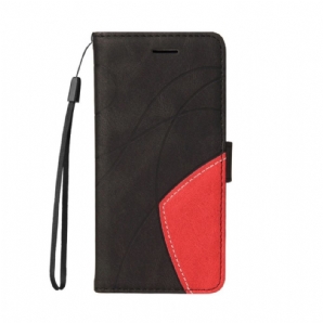 Flip Case Für Xiaomi Redmi Note 10 Pro Signatur Zweifarbiges Kunstleder