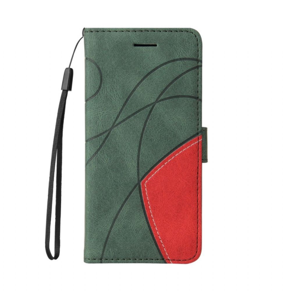 Flip Case Für Xiaomi Redmi Note 10 Pro Signatur Zweifarbiges Kunstleder