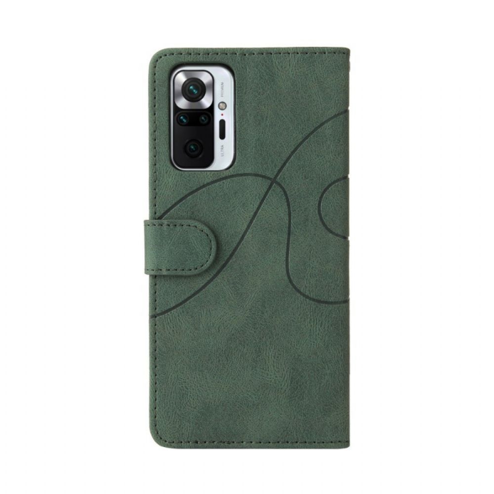 Flip Case Für Xiaomi Redmi Note 10 Pro Signatur Zweifarbiges Kunstleder