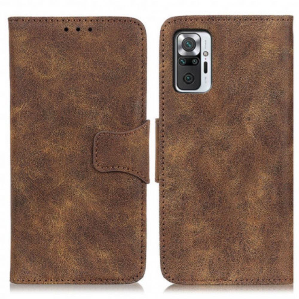 Flip Case Für Xiaomi Redmi Note 10 Pro Flip Case Vintage Magnetklappe