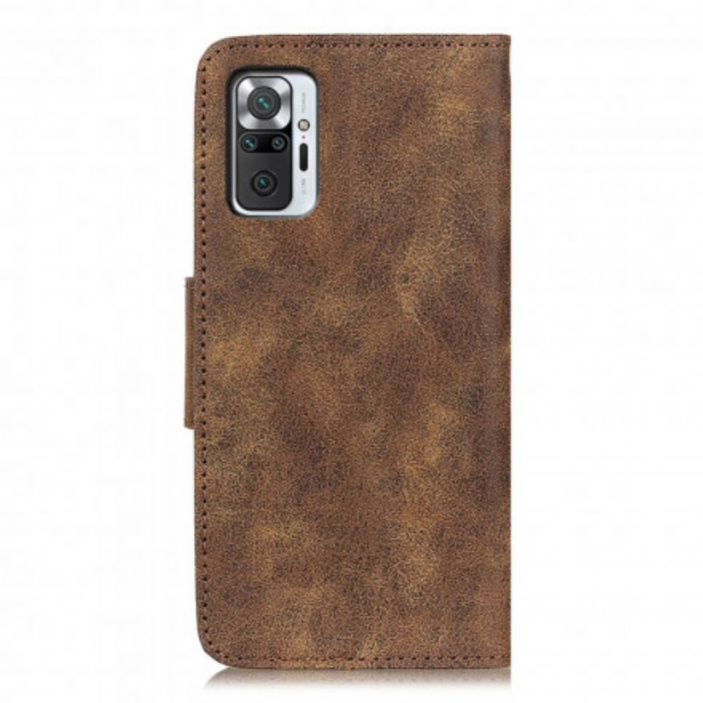 Flip Case Für Xiaomi Redmi Note 10 Pro Flip Case Vintage Magnetklappe