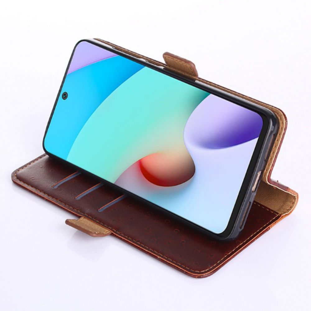 Flip Case Für Xiaomi Redmi Note 10 Pro Zweifarbige Straußenhautstruktur