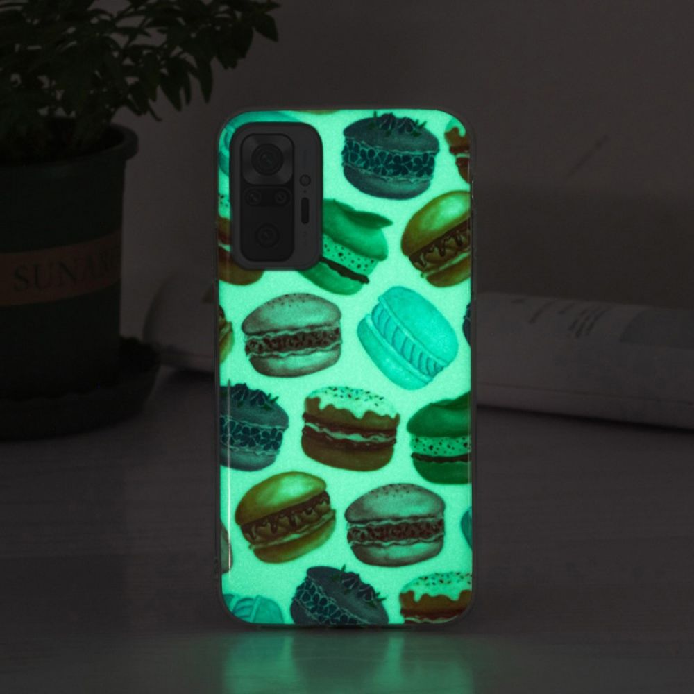 Handyhülle Für Xiaomi Redmi Note 10 Pro Fluoreszierende Makronen