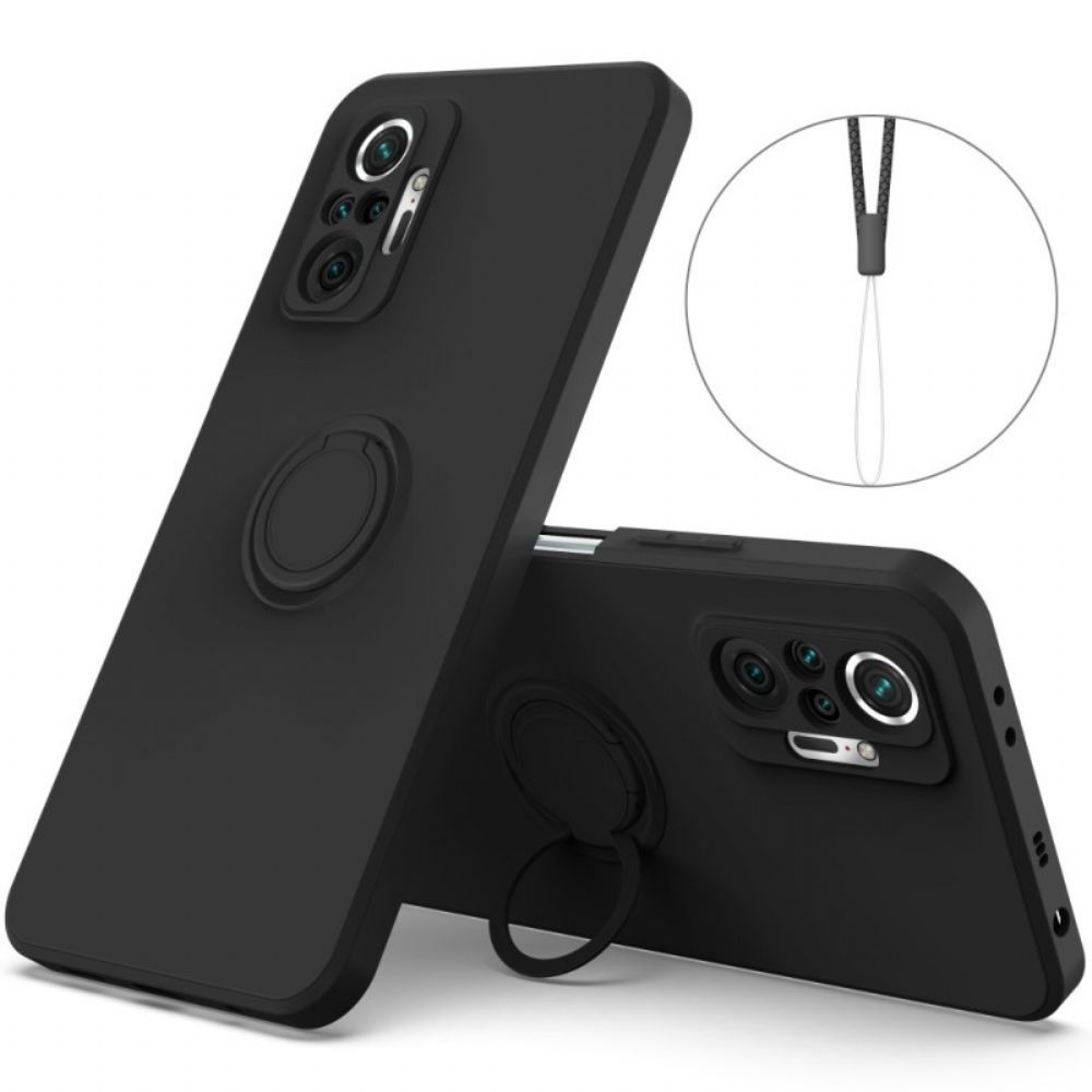 Handyhülle Für Xiaomi Redmi Note 10 Pro Flüssigsilikonring Und Lanyard