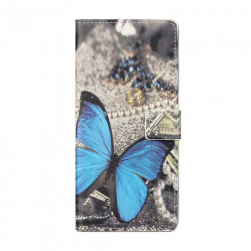 Lederhüllen Für Xiaomi Redmi Note 10 Pro Blauer Schmetterling