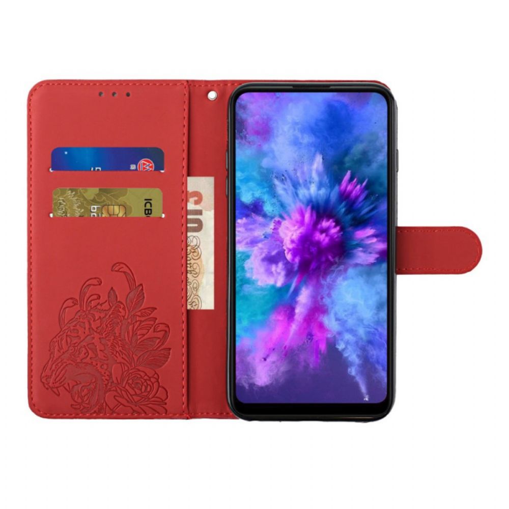 Lederhüllen Für Xiaomi Redmi Note 10 Pro Mit Kordel Barocker Riemchen-tiger