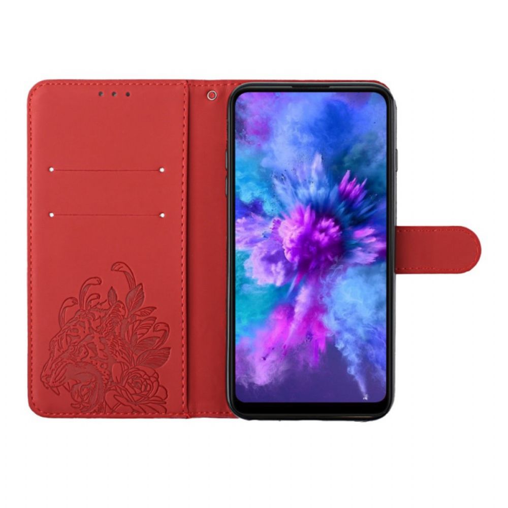 Lederhüllen Für Xiaomi Redmi Note 10 Pro Mit Kordel Barocker Riemchen-tiger