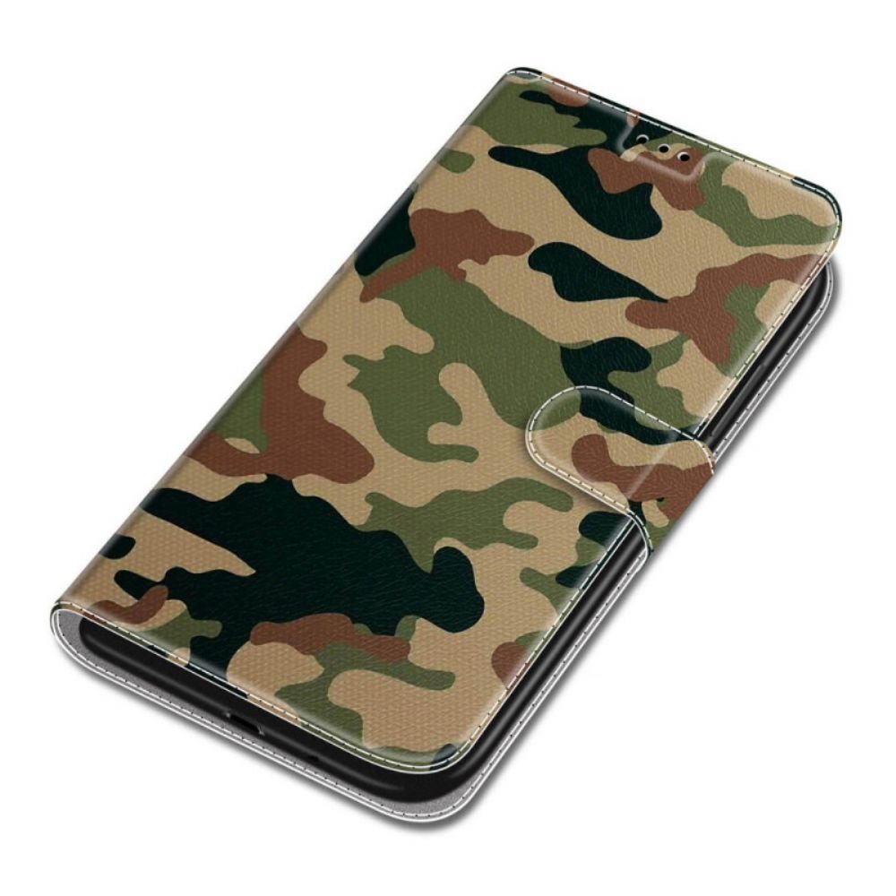 Lederhüllen Für Xiaomi Redmi Note 10 Pro Mit Kordel Militärtarnung Mit Riemen