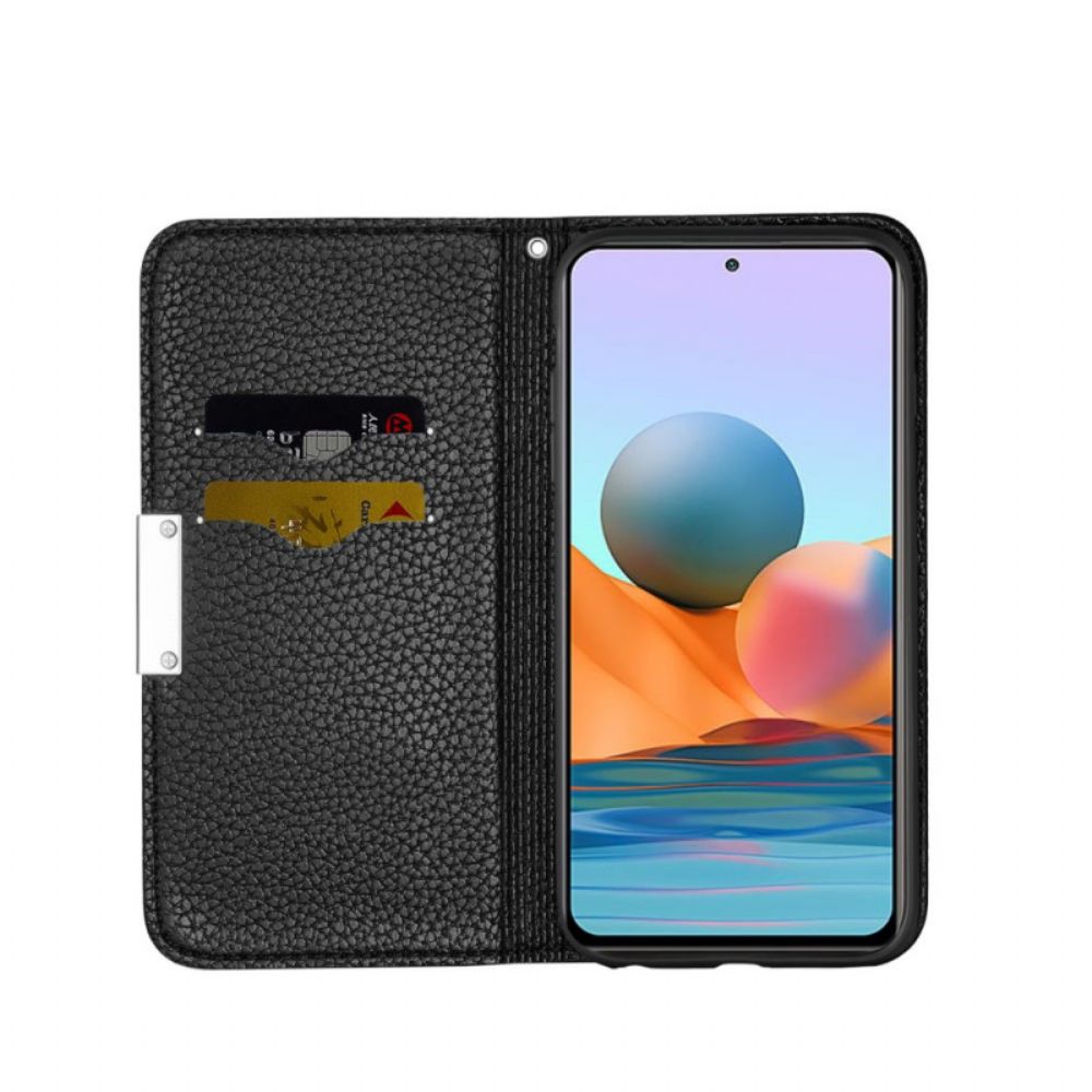 Schutzhülle Für Xiaomi Redmi Note 10 Pro Flip Case Ultraschickes Litschi-kunstleder