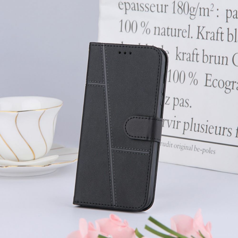 Flip Case Für Xiaomi Mi 11 Pro Mit Kordel Geometrischer Riemchen-lederstil