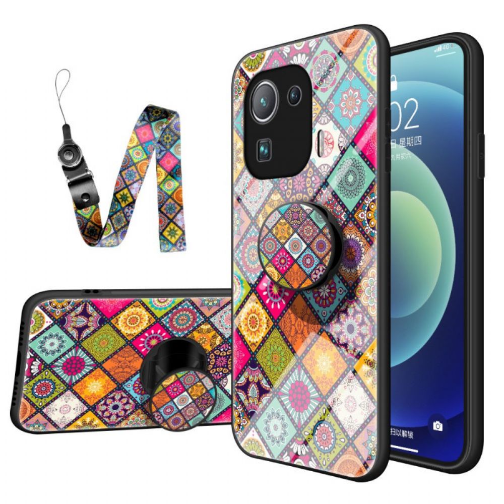 Hülle Für Xiaomi Mi 11 Pro Magnetischer Patchwork-halter