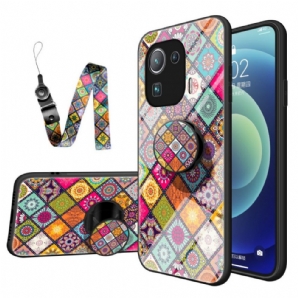 Hülle Für Xiaomi Mi 11 Pro Magnetischer Patchwork-halter