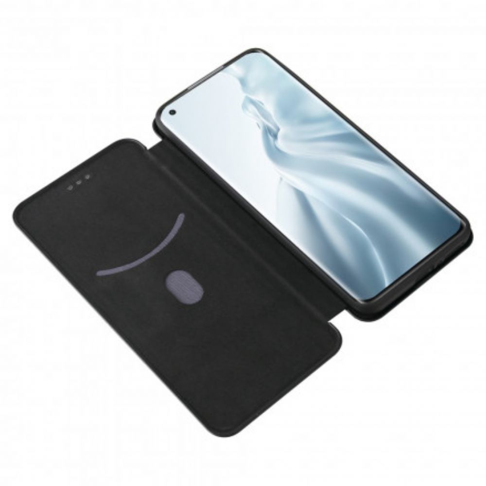 Schutzhülle Für Xiaomi Mi 11 Pro Flip Case Kohlefaser Mit Stützring