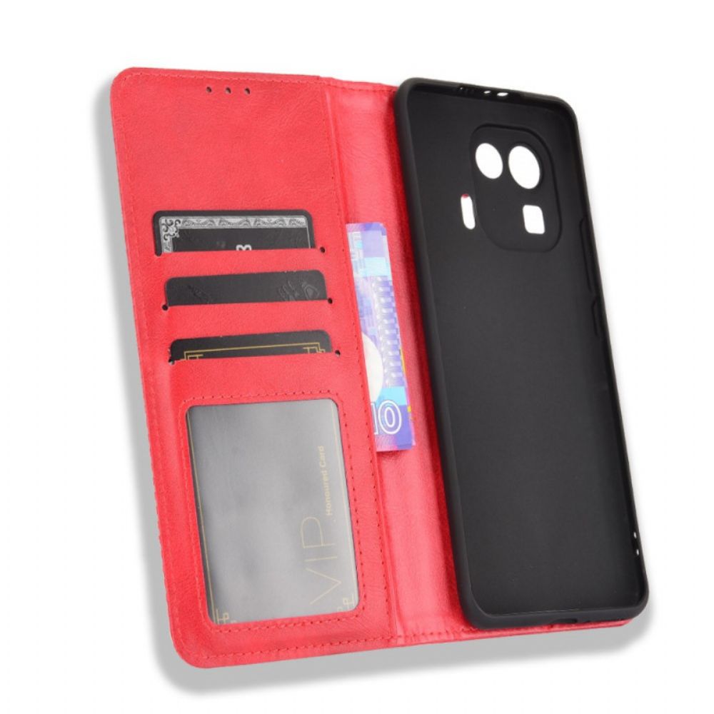 Schutzhülle Für Xiaomi Mi 11 Pro Flip Case Stilisierter Vintage-ledereffekt