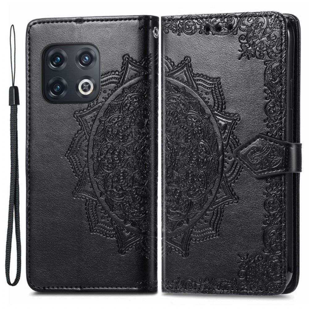 Flip Case Für OnePlus 10 Pro 5G Mit Kordel Tribal Riemchen-mandala