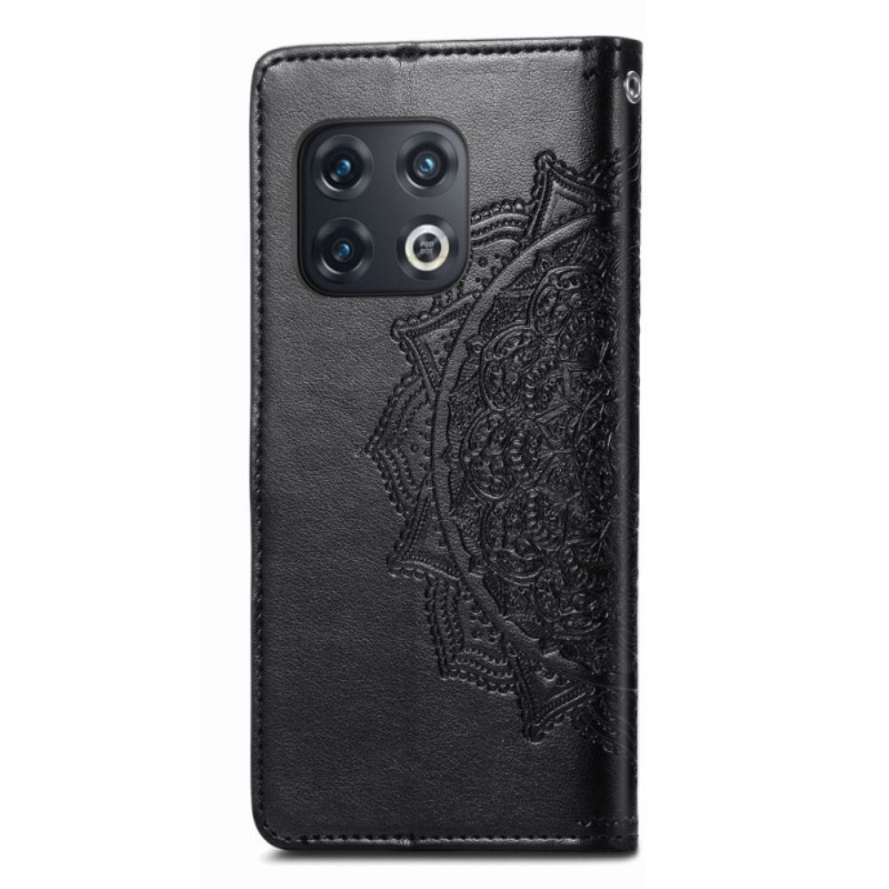 Flip Case Für OnePlus 10 Pro 5G Mit Kordel Tribal Riemchen-mandala